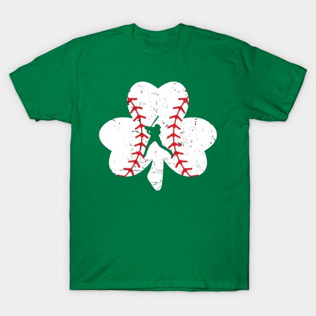 Distressed Shamrock Baseball St Patricks Day T-Shirt by Illustradise